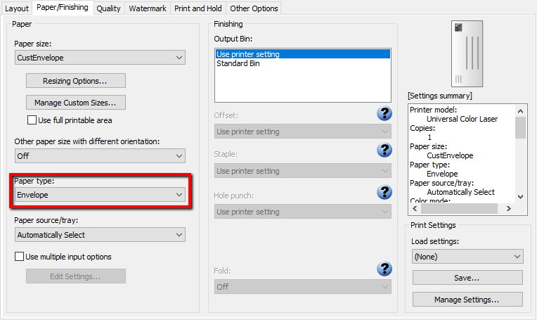 Lexmark CX/CS8xx and XC/Cxxxx: How to Configure The Envelope Feeder's ...